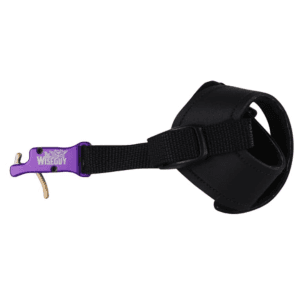 Spot-Hogg Wiseguy bow release, purple body with black buckle wrist strap